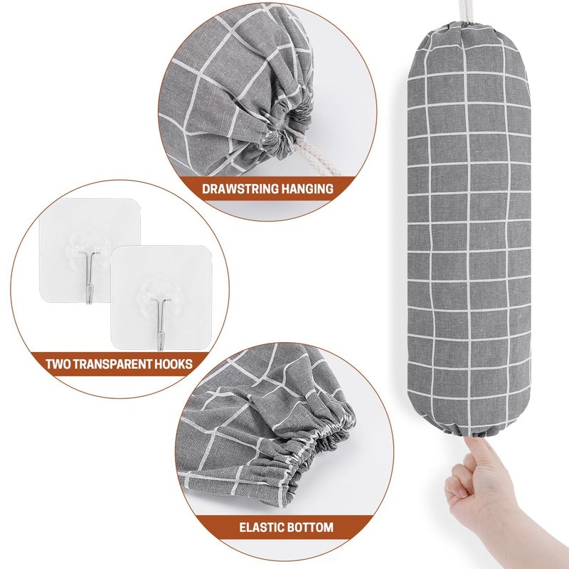 SWISSELITE 2Pcs Plastic Bag Holder, Reusable Plastic Bag Organizer Wall Mount, Large Grocery Bag Storage Dispenser, 22x9 IN - Image 3